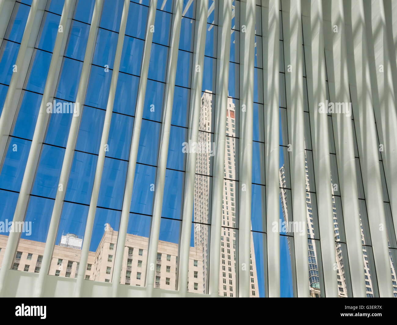 Blick vom innerhalb Westfield World Trade Center Stockfoto