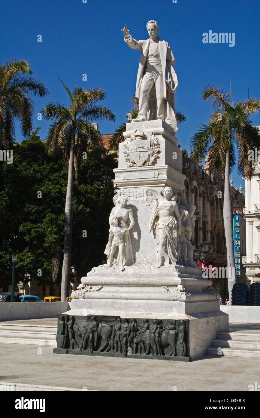 Kuba-Havanna-Architektur und Monumente, Jose Marti Statue Stockfoto