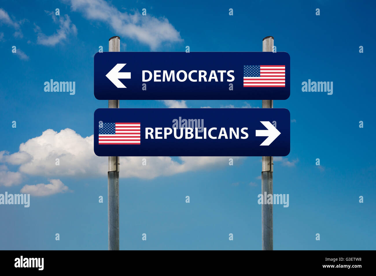 Demokraten und Republikaner Konzepte in der US-Wahl Stockfoto