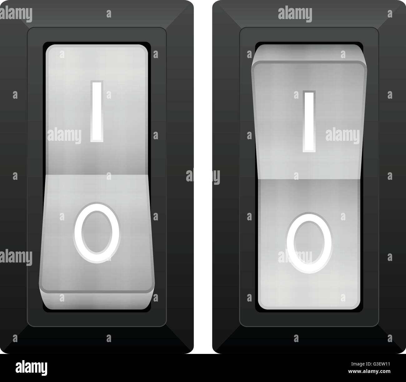 Elektrische Schalter auf einem weißen Hintergrund. Stock Vektor