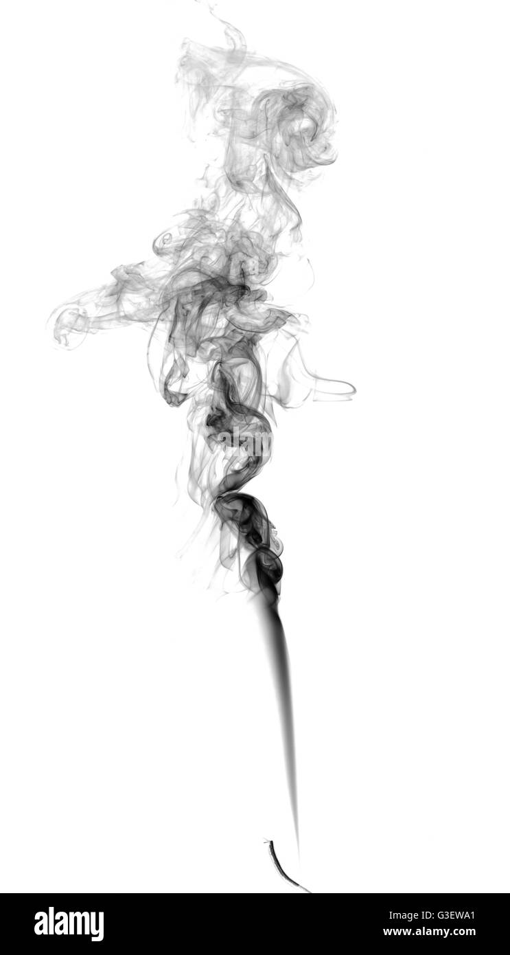 Abstrakte dunkler Rauch auf hellem Hintergrund Stockfoto