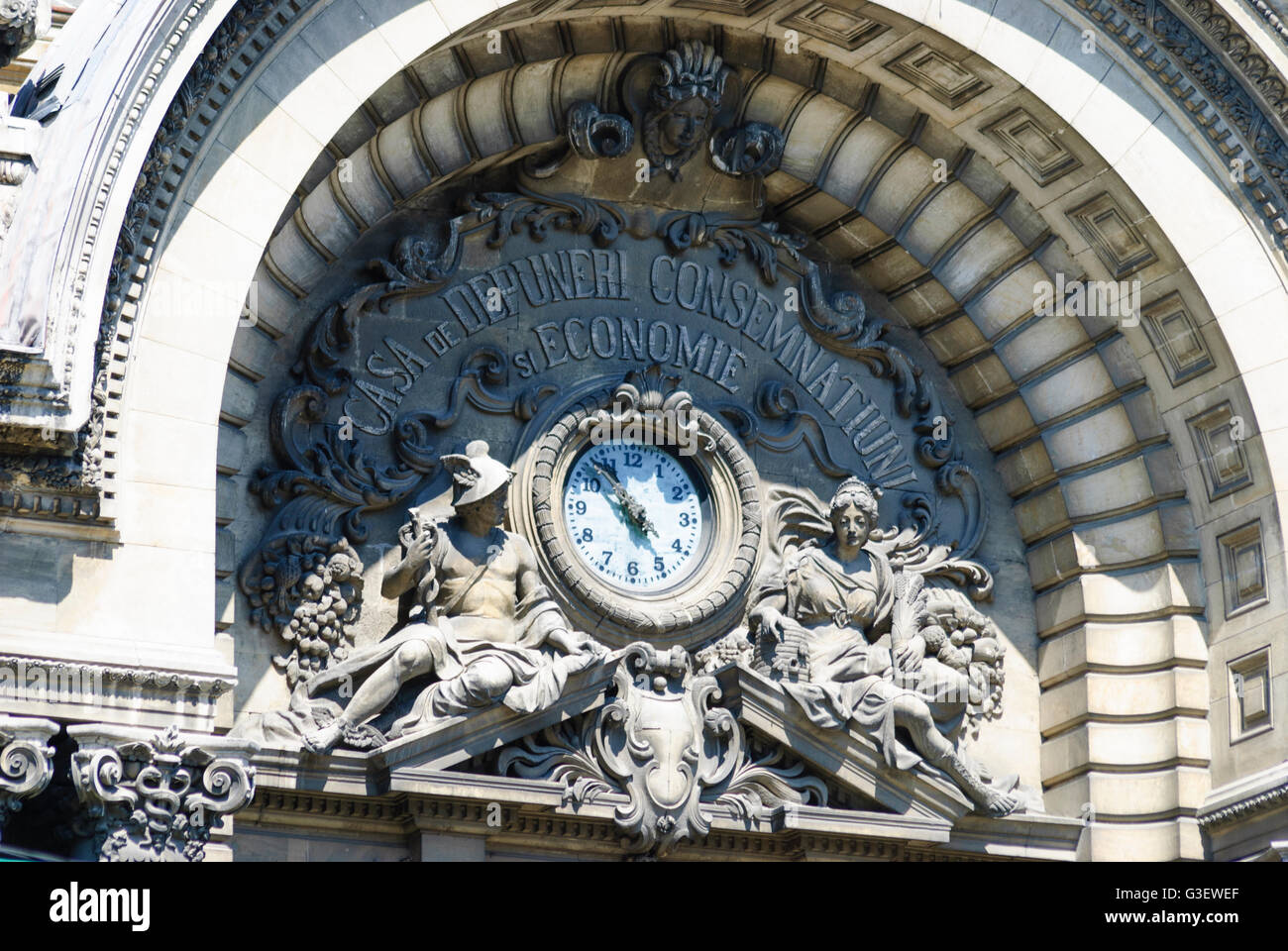 Savings Bank Palast (Palatul C.E.C.), Rumänien-Bukarest-Bucuresti Stockfoto