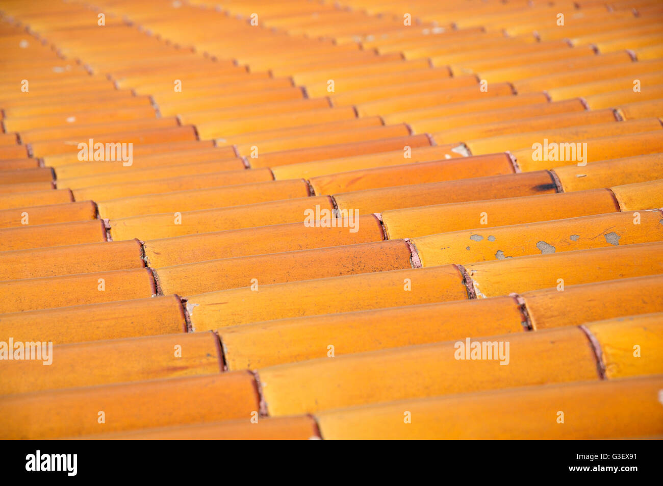 Ein abstraktes Bild eines Terra Cotta und glasierte Ziegel-Dach innerhalb der verbotenen Stadt Peking China. Stockfoto