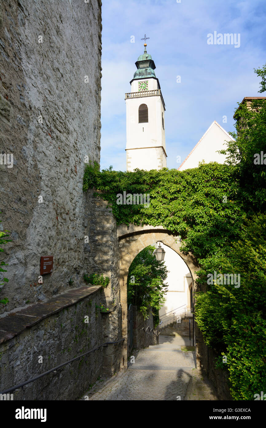 Tower, Schurkenturm, Turm der Kirche Stiftskirche, Deutschland, Baden-Württemberg, Schwarzwald, Schwarzwald, Horb am Neckar Stockfoto