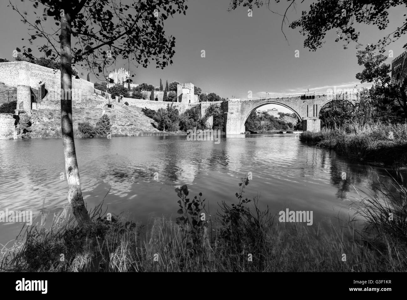 Puente de San Martín, Saint-Martin zu überbrücken, Tajo, Fluss, Provinz Toledo, Castilla-La Mancha, Spanien, Europa Stockfoto