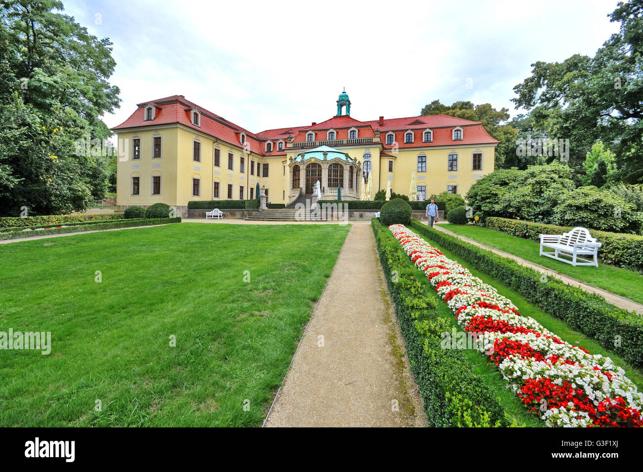 Deutschland, Sachsen, Meißen, Proschwitzer Schloss, Garten, Pavillon, Gastronomie, Stockfoto