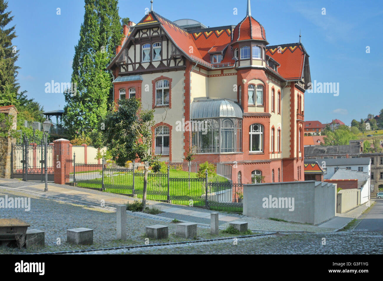 Deutschland, Sachsen, Görlitz, Bergstraße, Villa, Filmset, Stockfoto