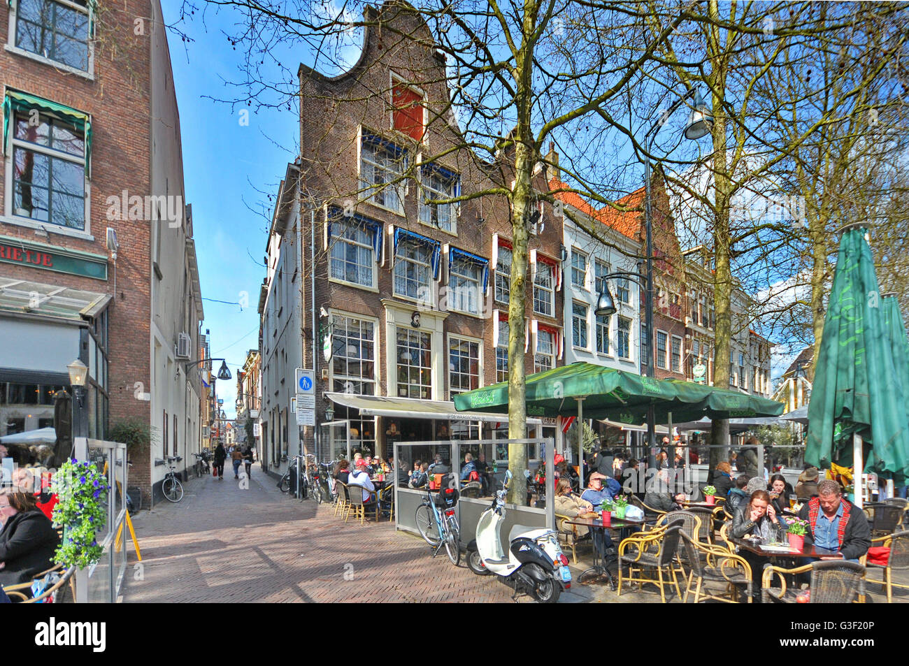 Holland, Deventer, Grote Overstraat, Brink, Gastronomie, Stockfoto