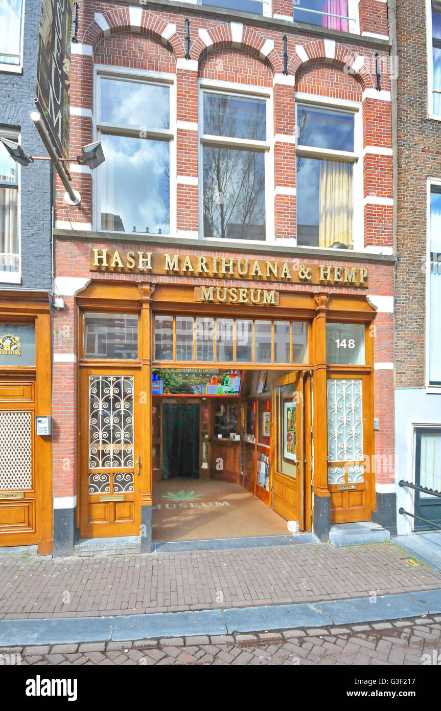 Holland, Amsterdam, Droge-Museum, Oudezijds Achterburgwal, Hash Marihuana und Hanf-Museum, Stockfoto