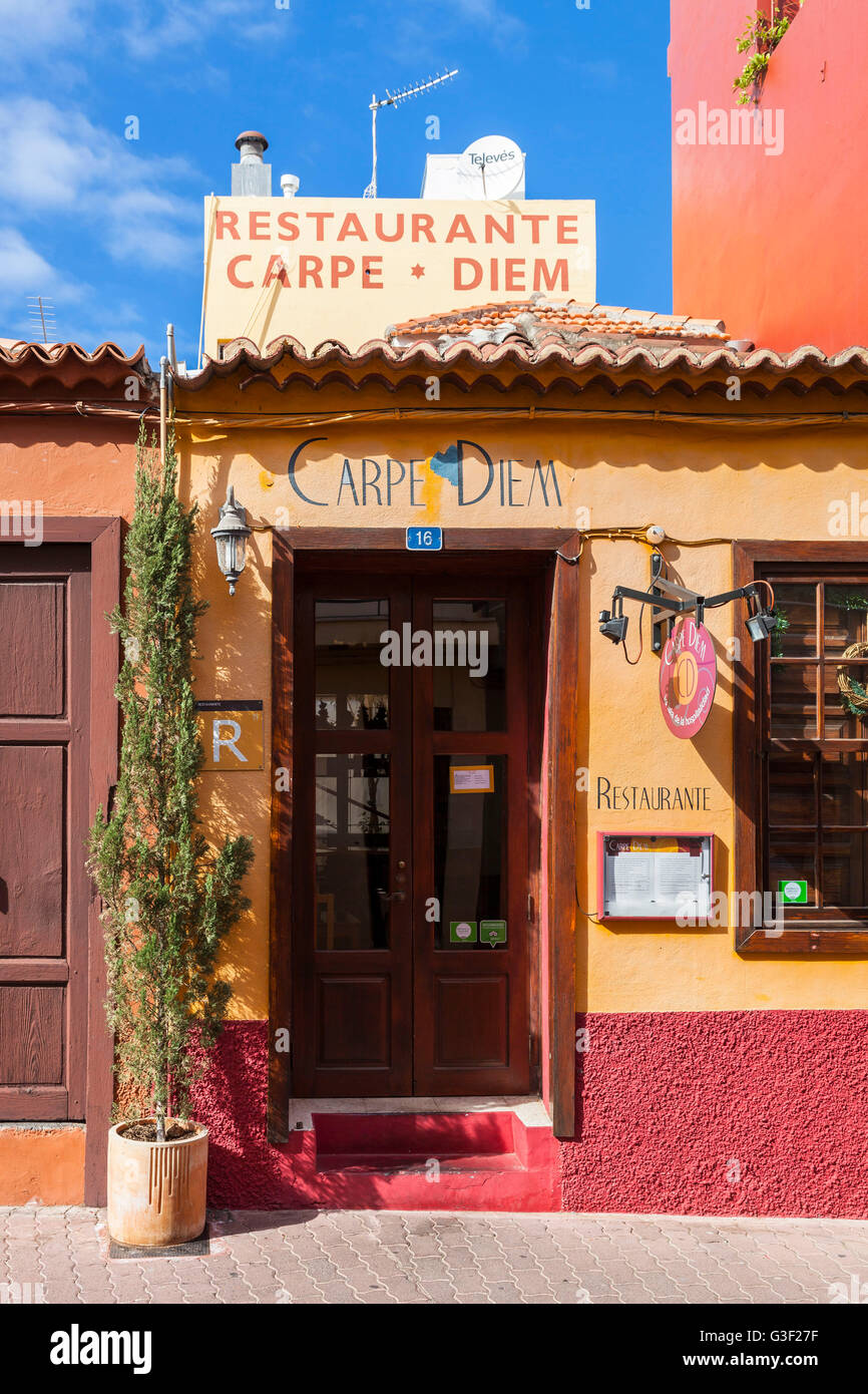 Bunte Häuser, Tazacorte, La Palma, Kanarische Inseln, Spanien, Europa Stockfoto