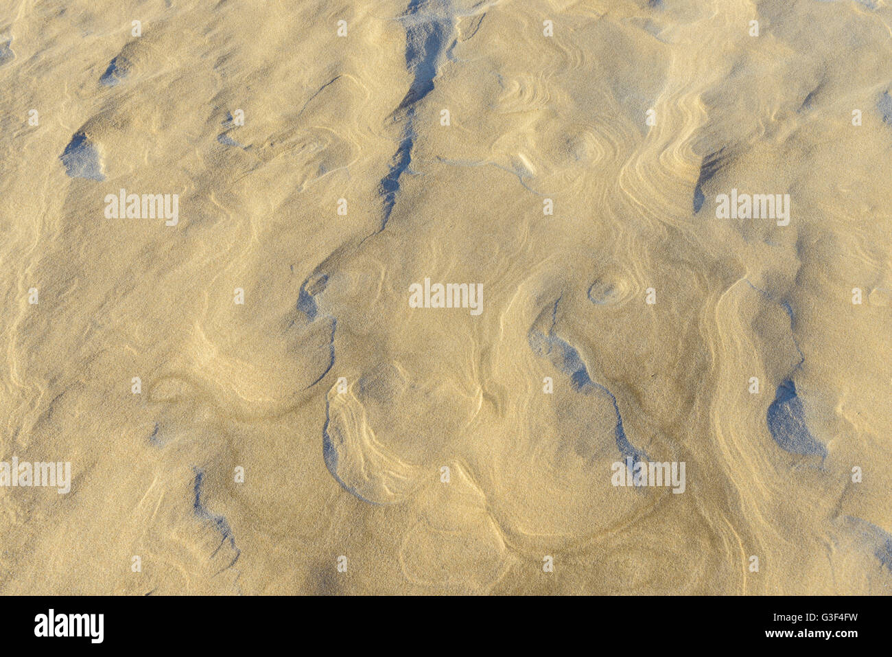 Wind geformten Sand am Strand, Sommer, Løkken, Lökken, Nordjütland, Dänemark Stockfoto