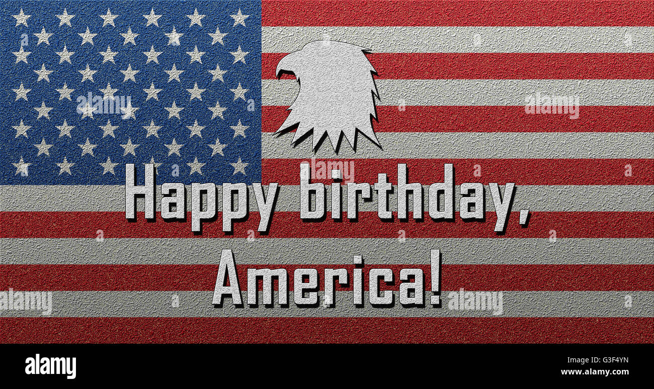 Alles Gute zum Geburtstag Amerika Happy Independence Day am 4. Juli Stockfoto