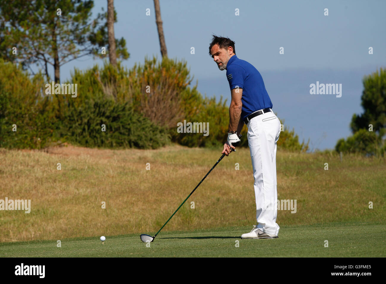 Pilos Messinia, Peloponnes, Griechenland. 11. Juni 2016. Italienischer Fußballspieler MARCO SIMONE während des Golfturniers auf der 10. World Stars Golf Charity in Costa Navarino Hotel. Veranstaltung von A.S.-Star-Team für die Kinder-Monaco präsentiert werden sollen, sammeln Sie einen Fonds für Unprivilaged Kinder in der Welt zu helfen. Dieser 10. Auflage ist seit Jahren eine feste treffen. © Aristidis Vafeiadakis/ZUMA Draht/Alamy Live-Nachrichten Stockfoto