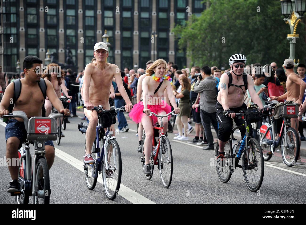 World Naked Bike Ride, London, England, UK Stockfoto