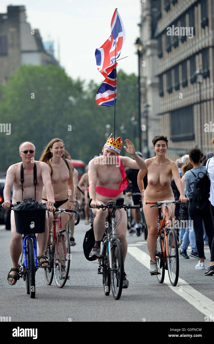 World Naked Bike Ride, London, England, UK Stockfoto