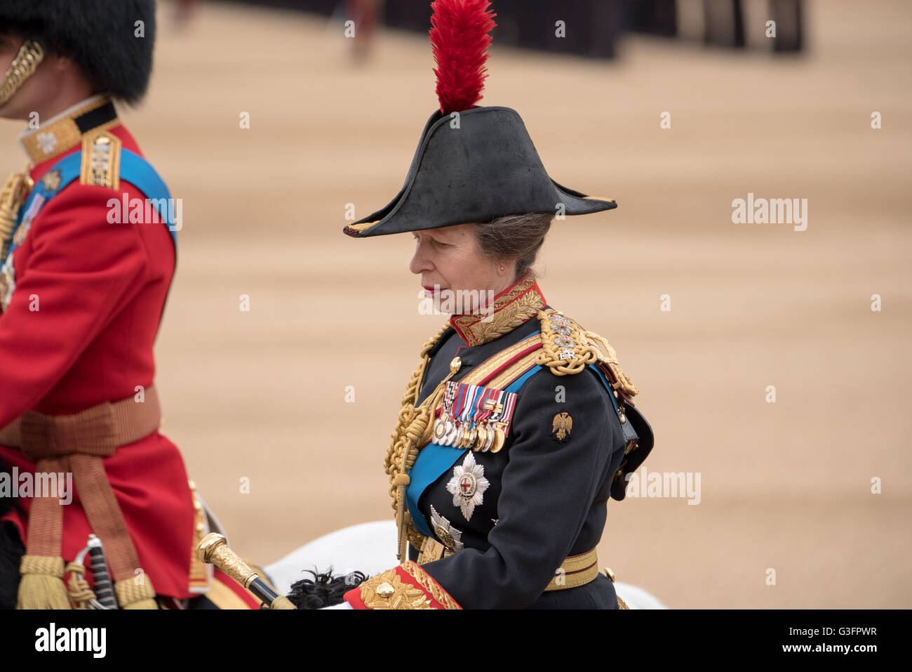 London, UK. 11. Juni 2016. Ihre Königliche Hoheit The Princess Royal an der Queens Birthday Parade Credit: Ian Davidson/Alamy Live News Stockfoto