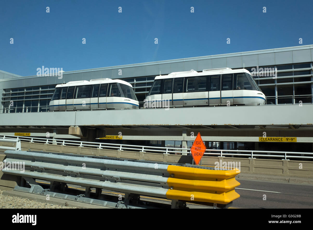 MSP International Airport Straßenbahn Transport von Passagieren zwischen den Terminals. Minneapolis Minnesota MN USA Stockfoto