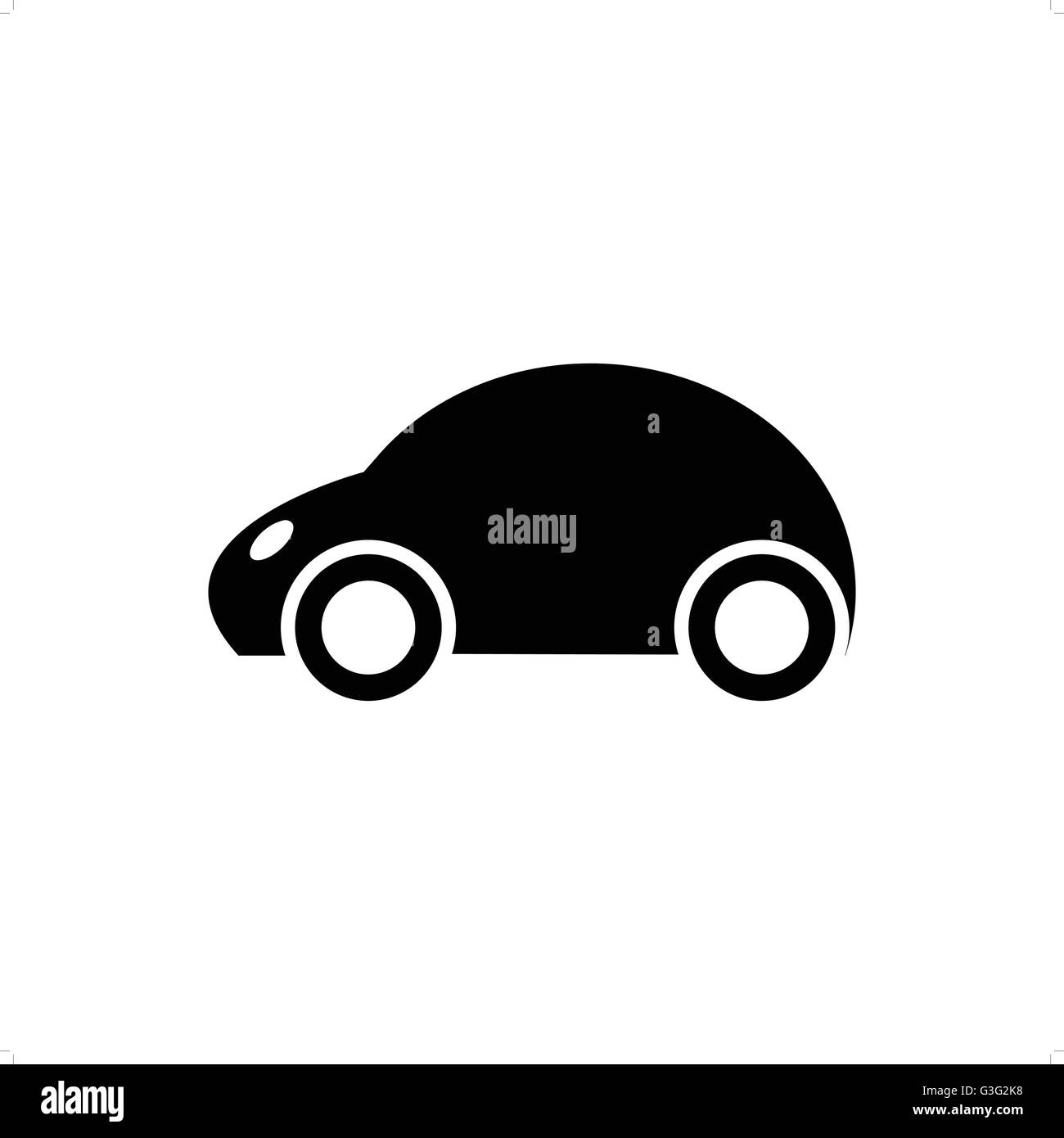 Einfaches Auto Silhouette-Vektor-Illustration isoliert auf weißem  Hintergrund Stock-Vektorgrafik - Alamy