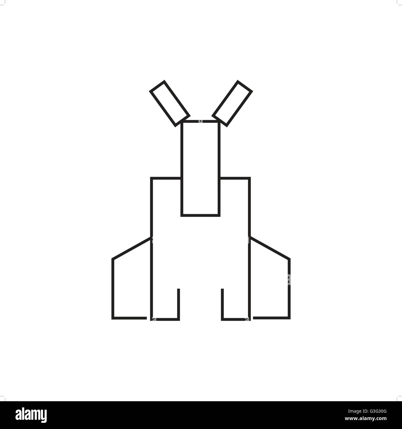 Abstrakte Strichzeichnung Hund-Vektor-Illustration isoliert auf weißem Hintergrund. Stock Vektor