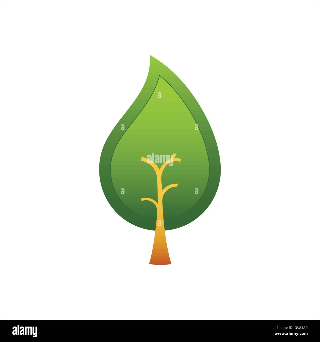 Abstrakte Baum Regentropfen wie Vektor-Illustration isoliert auf weißem Hintergrund. Stock Vektor