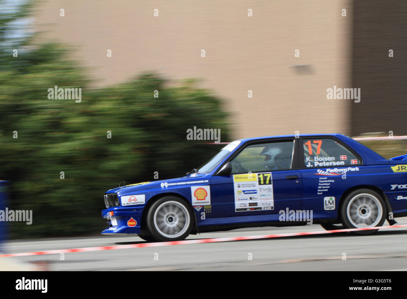 Ein BMW M3 E30 lief bei den dänischen Meisterschaften in Vejle in 2013 Stockfoto