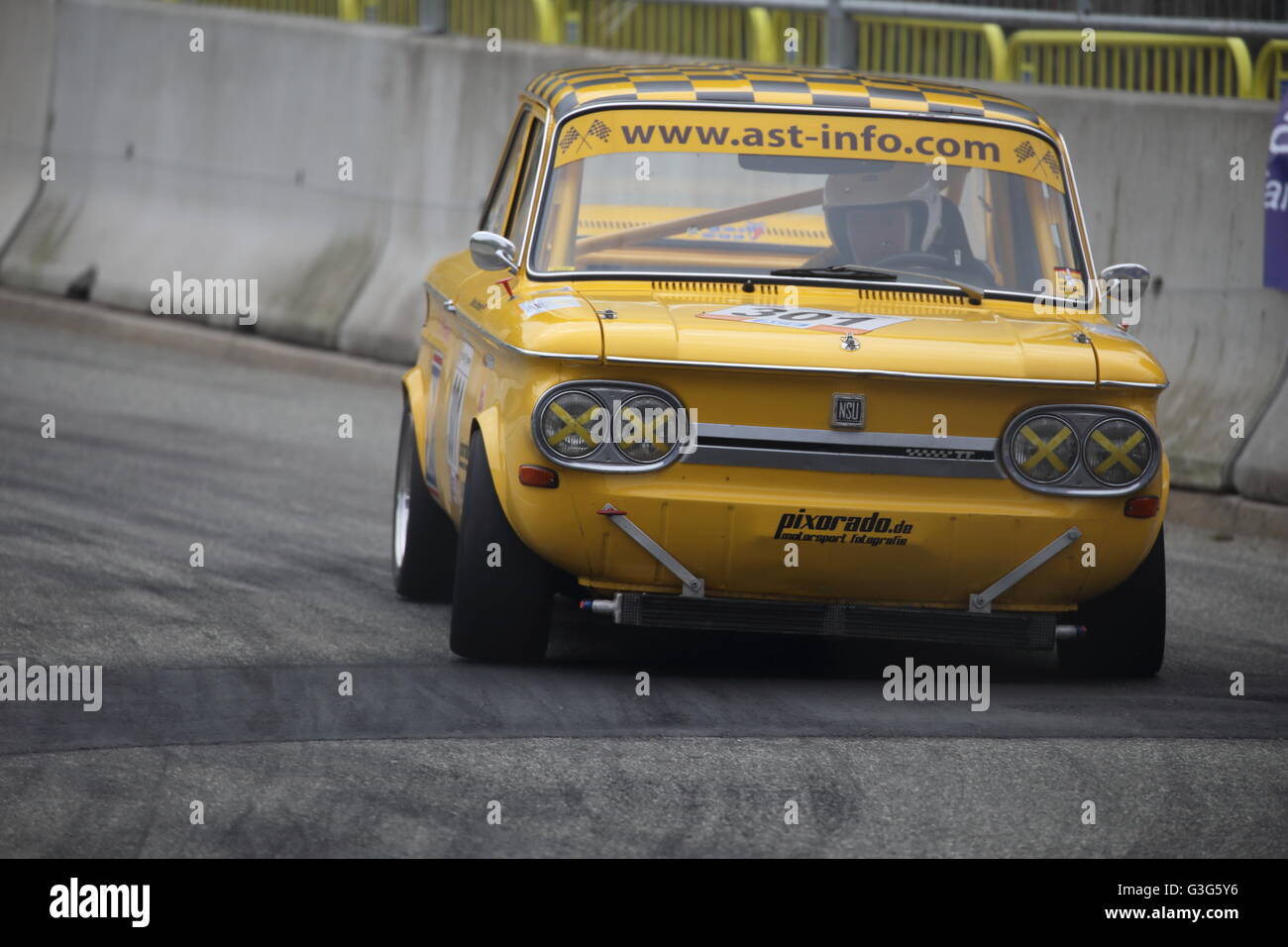 Ein NSU TT Rennen bei der Oldtimer-Rennveranstaltung Classic Rennen Aarhus im Mai 2016 Stockfoto