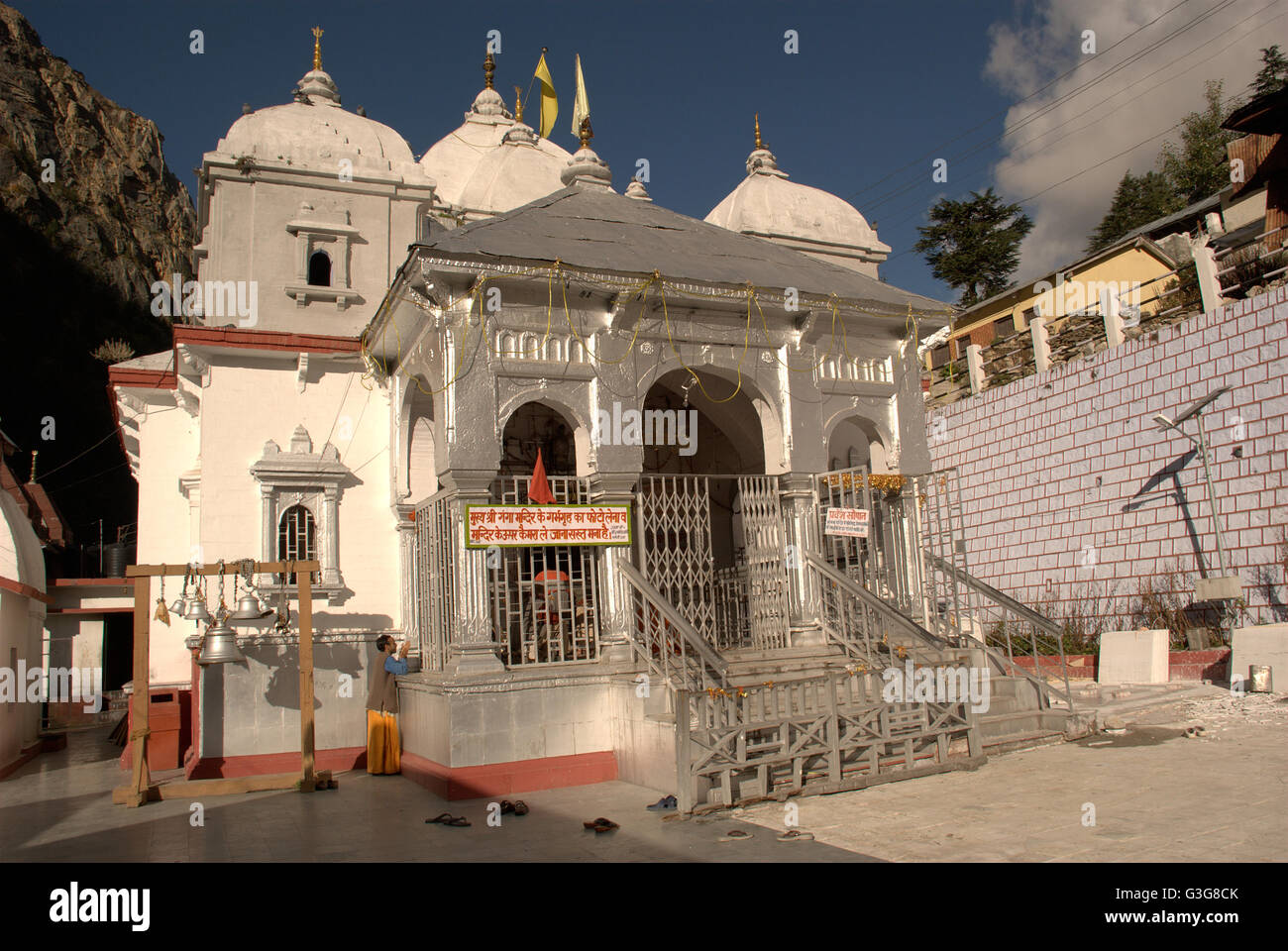 Gangotri Tempel, Uttarkashi District, Garhwal Himalaya, Uttarakhand, Indien Stockfoto