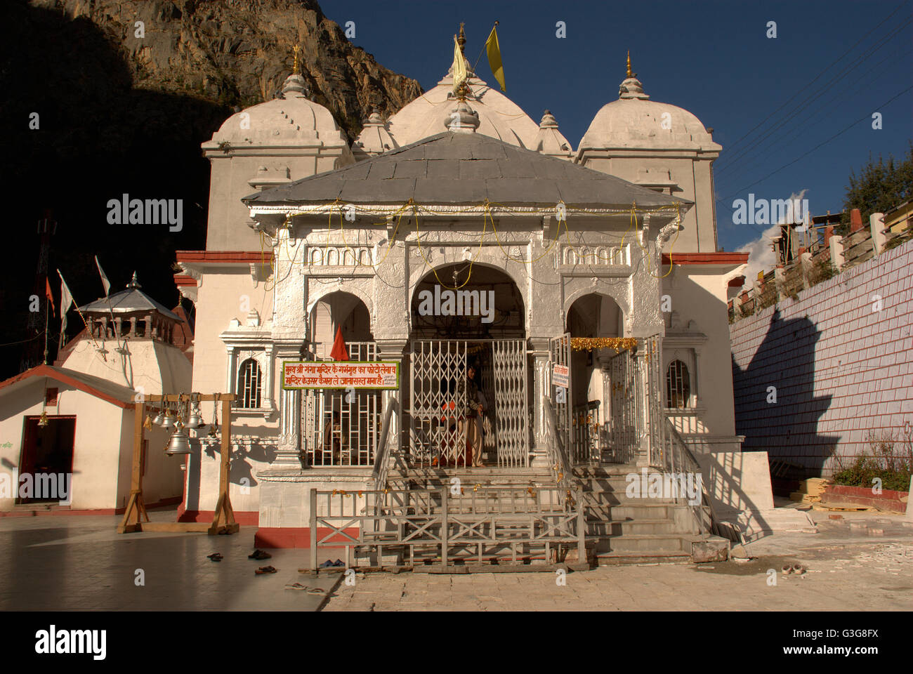 Gangotri Tempel, Uttarkashi District, Garhwal Himalaya, Uttarakhand, Indien Stockfoto