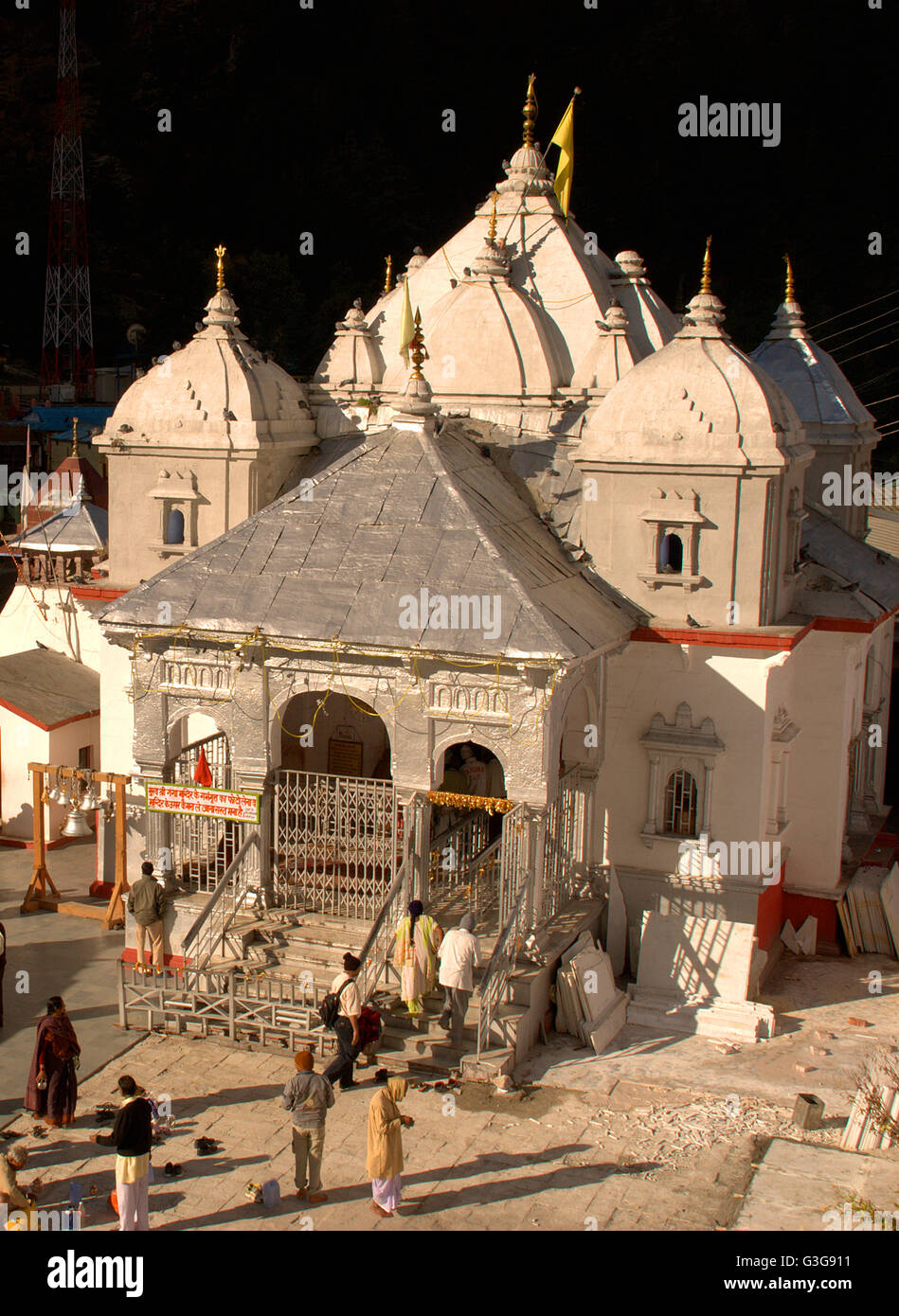 Gangotri Tempel, Uttarkashi District, Garhwal Himalaya, Uttarakhand, Indien Stockfoto