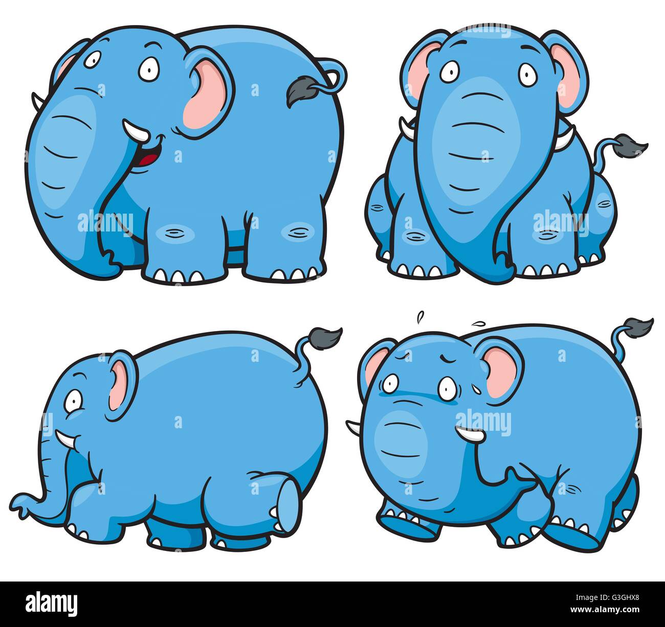 Vektor-Illustration Cartoon Elefant Stock Vektor