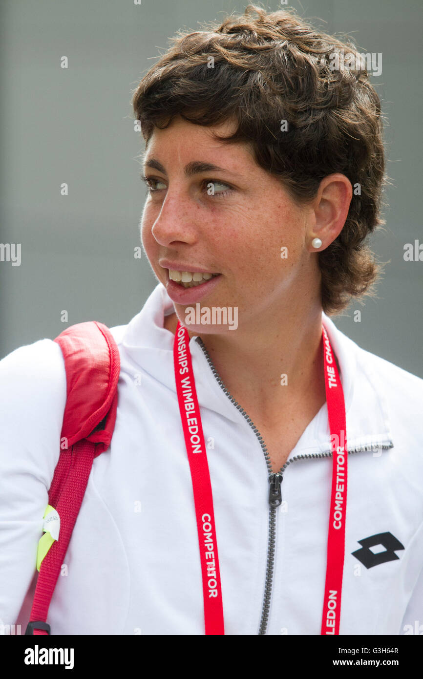 Wimbledon London, UK. 25. Juni 2016.  Spanische Tennis-Profi-Spieler Carla Suarez Navarro bei der AELTC für die Praxis Credit kommt: Amer Ghazzal/Alamy Live-Nachrichten Stockfoto