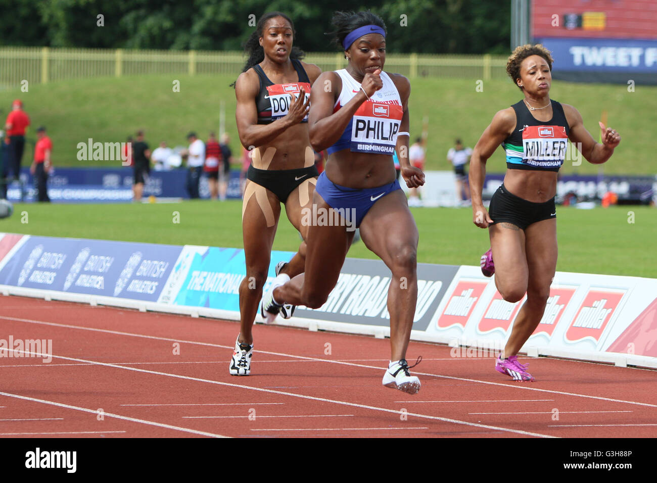 Birmingham, Vereinigtes Königreich. 25. Juni 2016. Asha Philip findet Gold in der Damen 100m Final Credit Dan Cooke / Alamy Live News Stockfoto