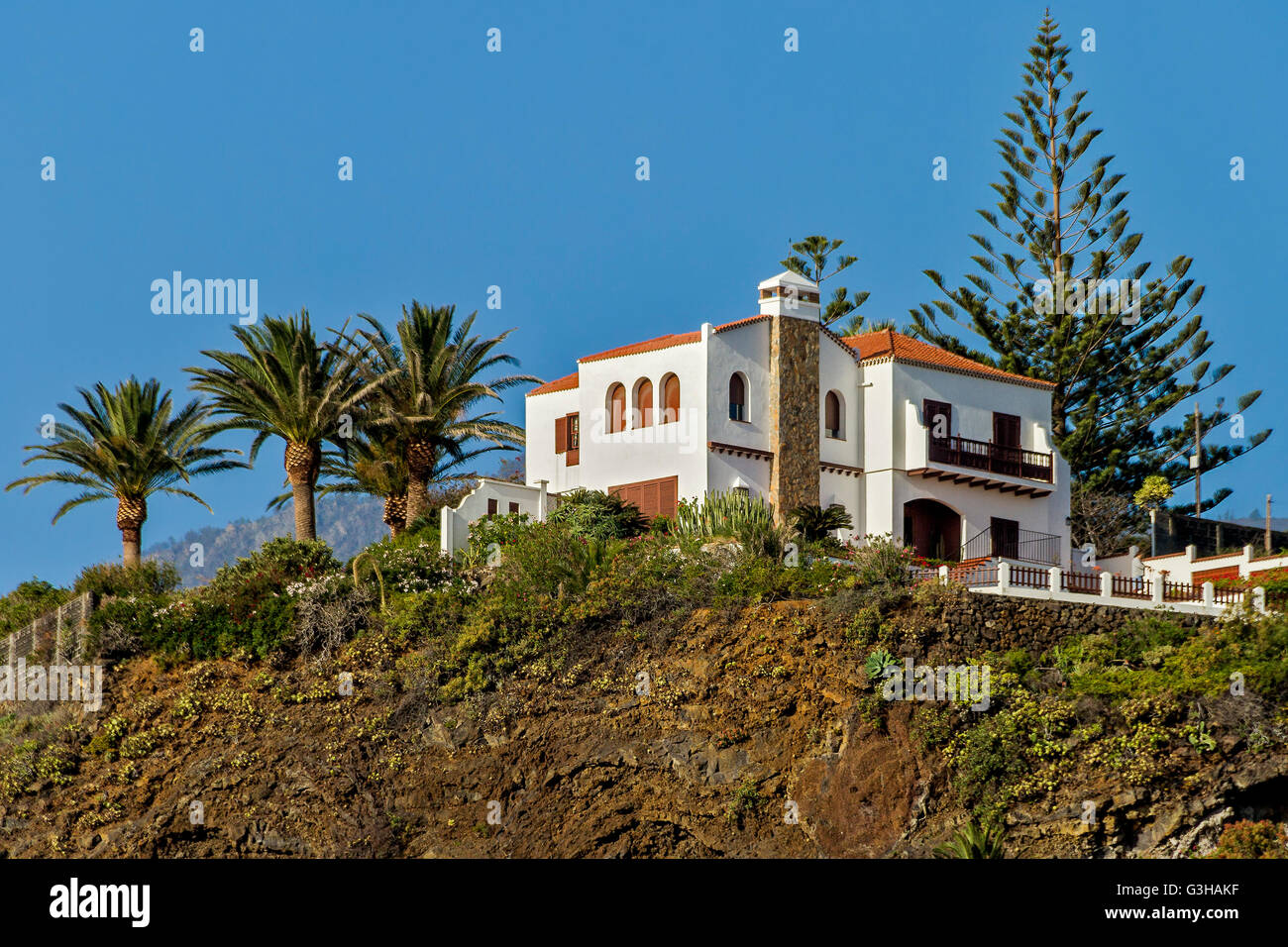Eine Hacienda auf einem Hügel Santa Cruz La Palma Spanien Stockfoto