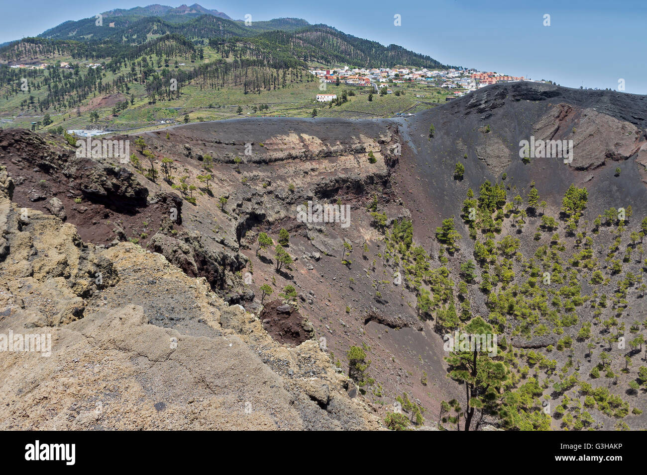 Vulkan-Krater Fuencaliente La Palma Spanien Stockfoto