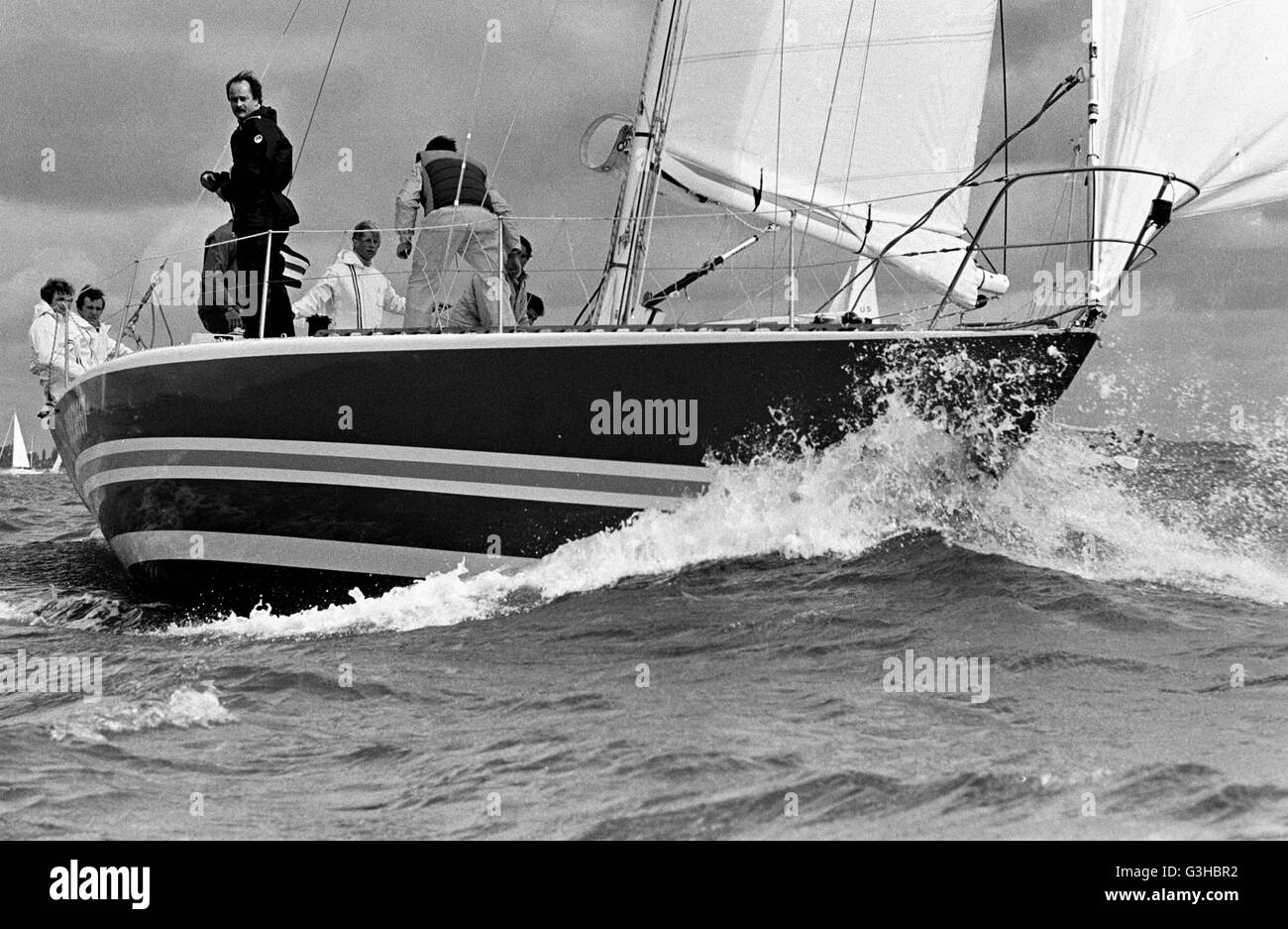 AJAXNETPHOTO. AUGUST 1979. SOLENT, ENGLAND. -ADMIRALS CUP - EVERGREEN (KANADA) (KC64000). FOTO: JONATHAN EASTLAND/AJAX REF: 7901081 Stockfoto