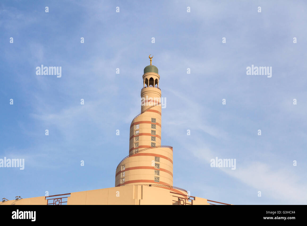 Al-Fanar Islamisches Kulturzentrum. Spiral-Moschee. Doha. Stockfoto