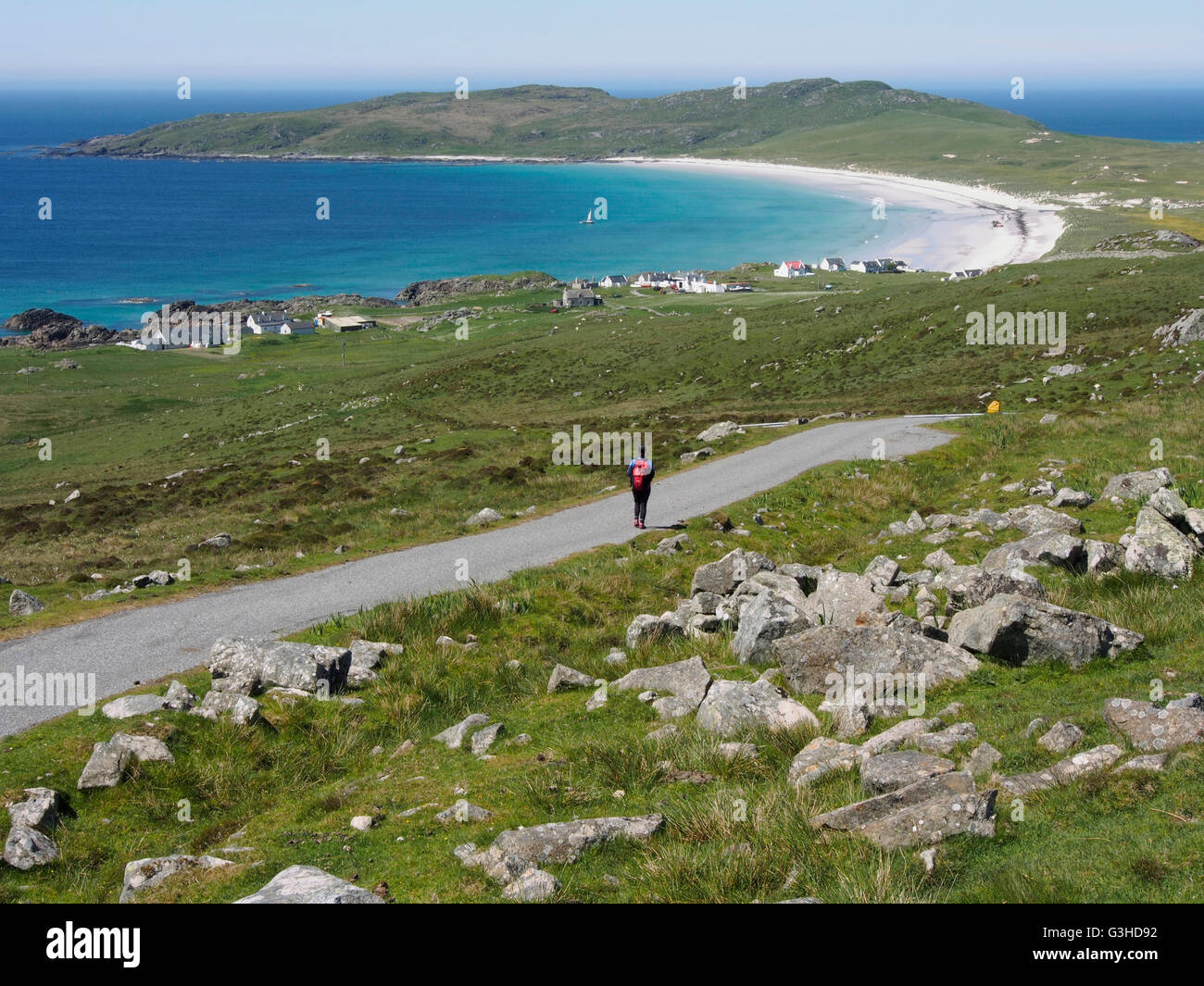 Die Bucht von Balephuil Carnan Mor, Tiree, Schottland Stockfoto