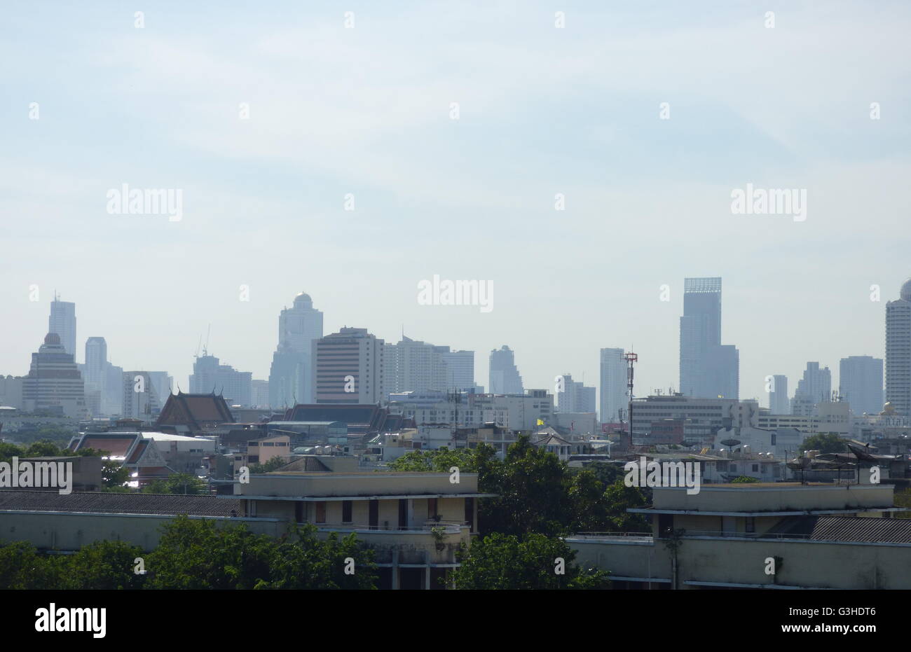 Bangkok Thailand Wolkenkratzer Hintergrundfoto Januar 2016 Stockfoto
