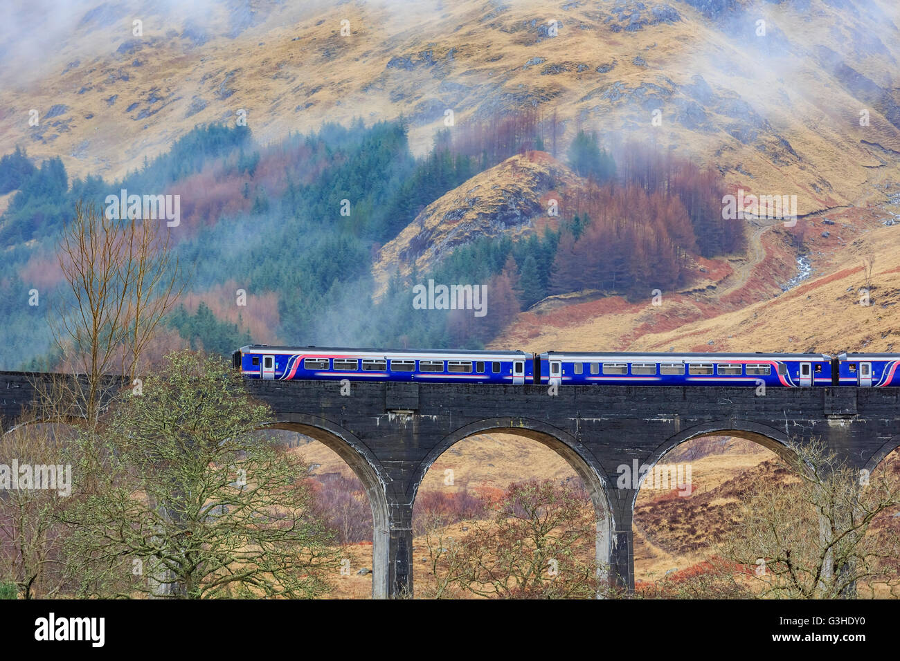 Dem berühmten Glenfinnan-Viadukt, Harry-Potter-Szene Stockfoto