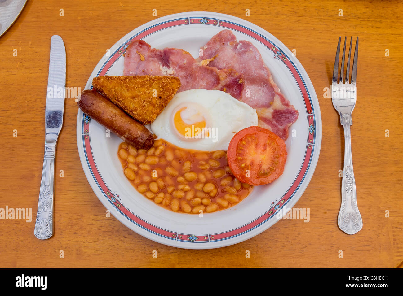 Köstliche traditionelle schottische Frühstücksteller, Highland, Schottland Stockfoto