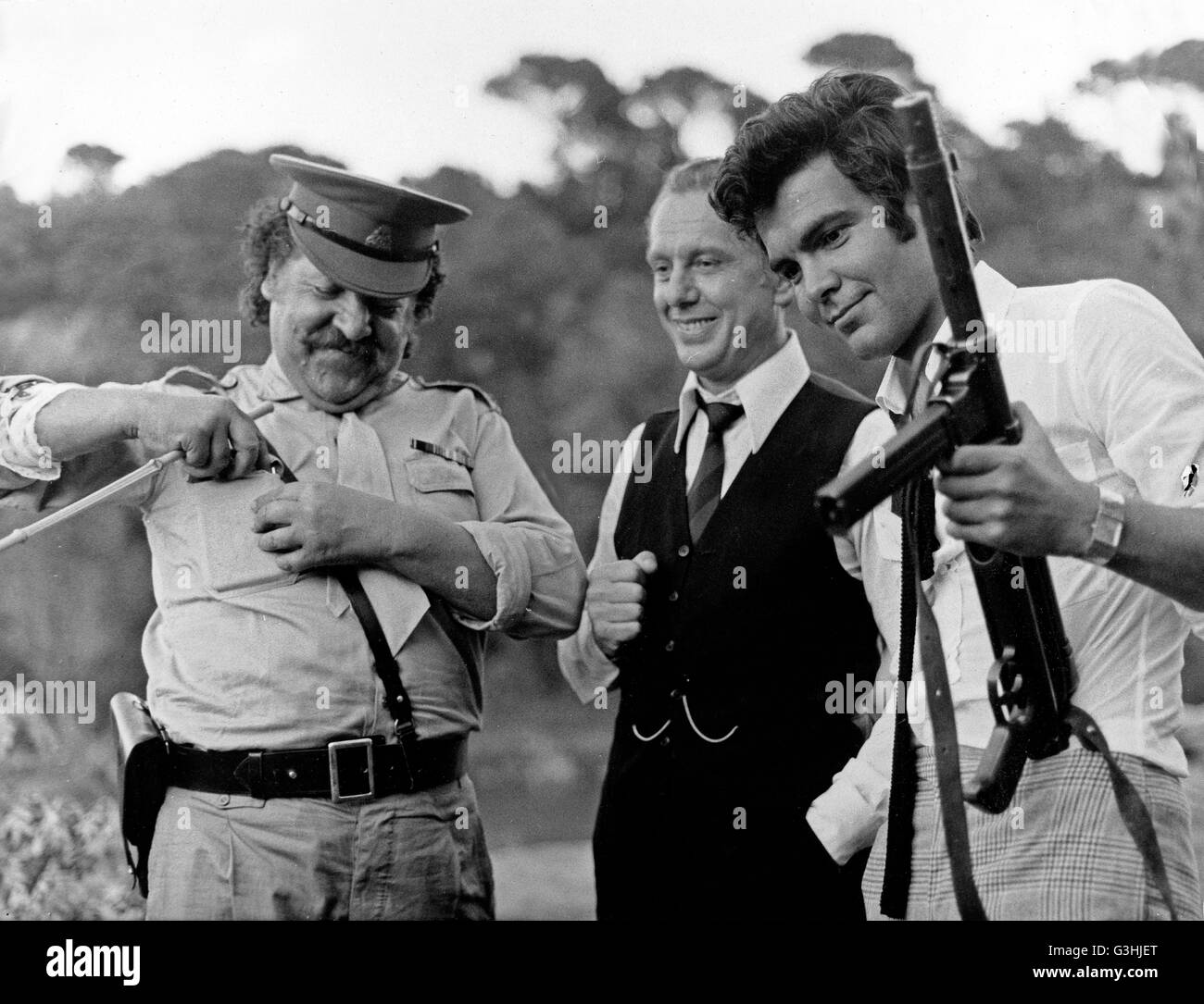 Folge 'Die Bärenfellmütze'aus der ZDF-abenteuerserie "Percy Stuart", Deutschland 1971, Regie: Hans Georg Thiemt, Darsteller: (v. l.) Fernando Sancho, Horst Keitel, Claus Wilcke Stockfoto