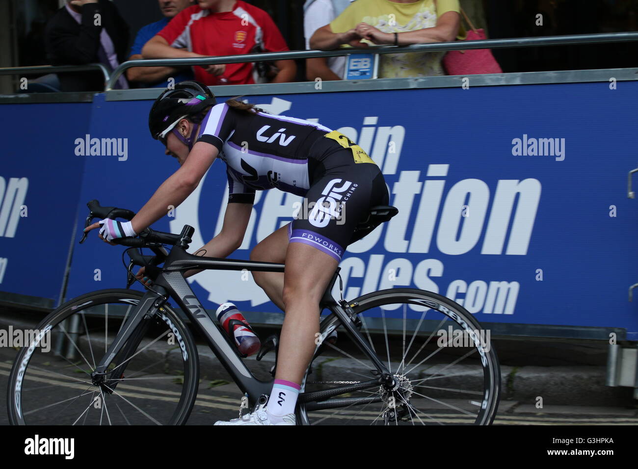 Jessica Roberts Jess Roberts Portsmouth Tour Serie Radfahren 2016 Sieger Womens Liv CC Radsport-Team Radsport Club britischer Radrennfahrer Stockfoto