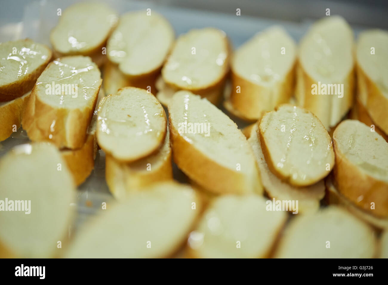 in Scheiben geschnittene baguette Stockfoto