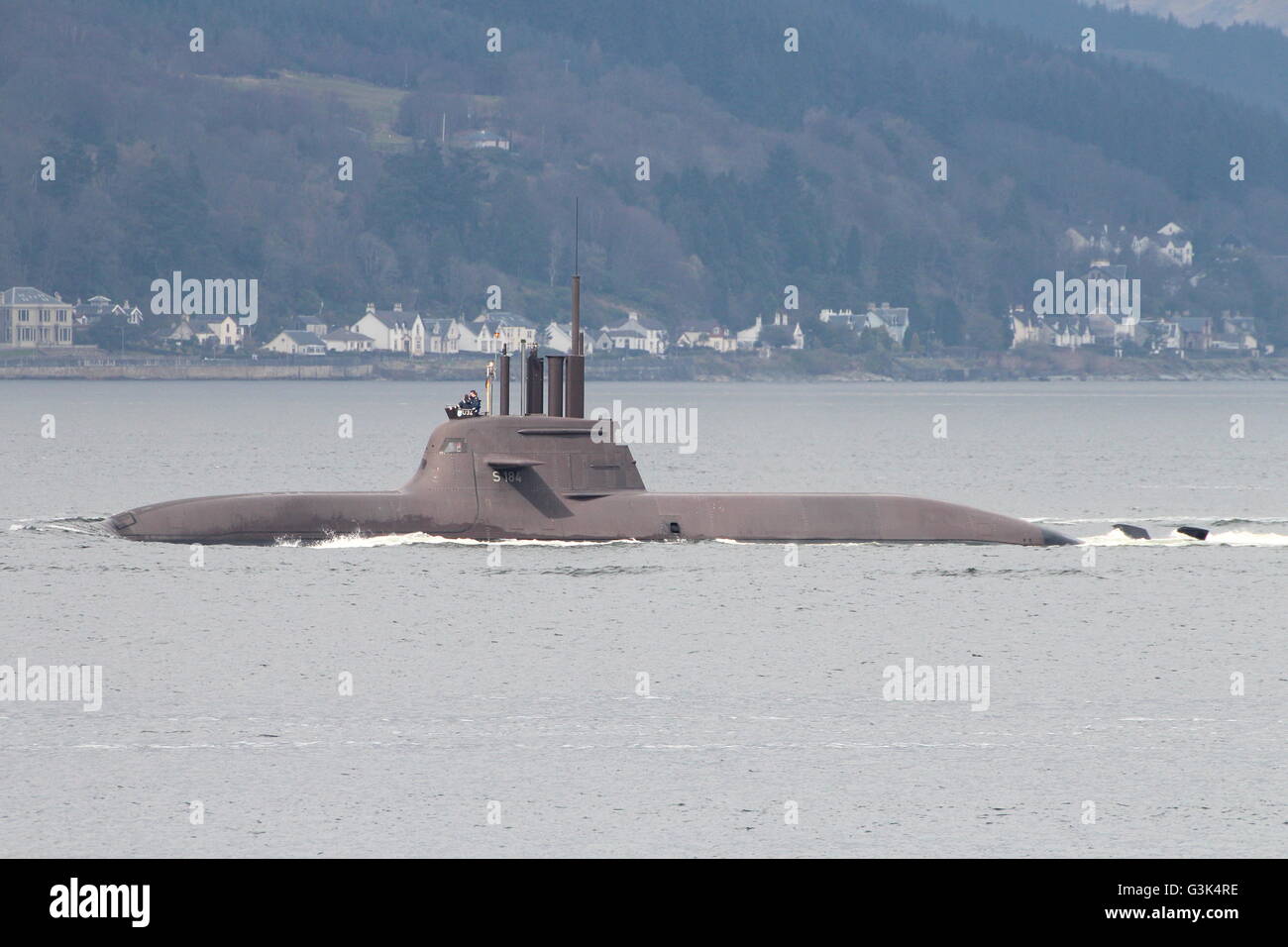 FGS U34 (S184), eine Art 212A Angriff u-Boot der deutschen Marine, Köpfe für den Beginn der Übung Joint Warrior 16-1. Stockfoto