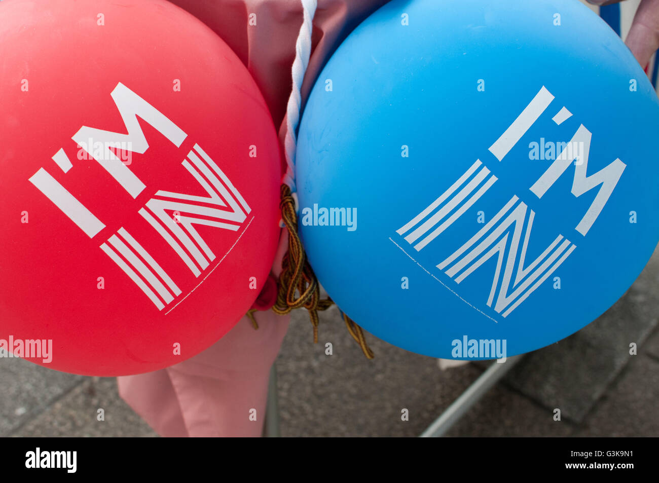 Ich bin in Ballons Stockfoto