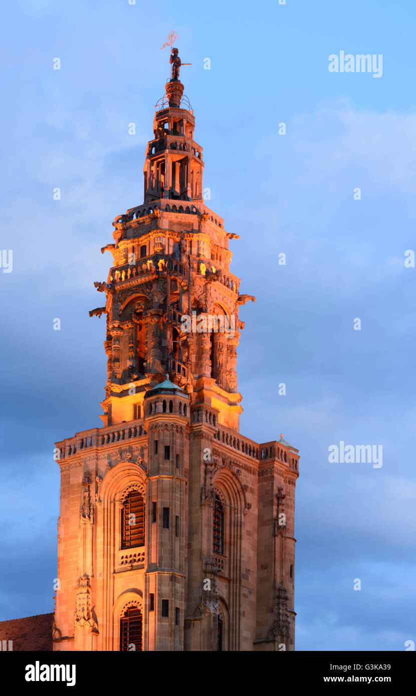 Turm der Kirche Kilianskirche, Deutschland, Baden-Württemberg, Heilbronner Land, Heilbronn Stockfoto
