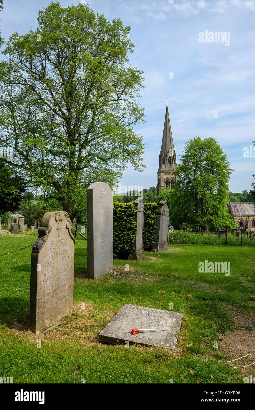 Kathleen Kennedy Grab in der St. Peter Kirche in Edensor Derbyshire Stockfoto