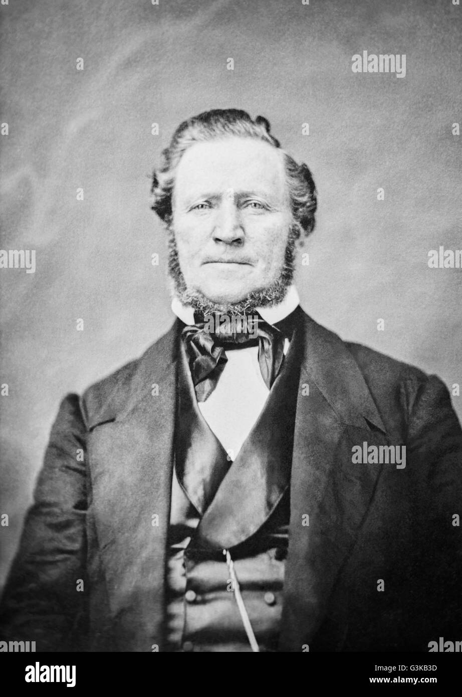 Brigham Young (1801 – 1877) war eine frühe und einflußreiche Führer der Mormonen (Kirche der Heiligen oder LDS) Bewegung, ein Pionier und ein Polygamist, die Salt Lake City gegründet und war der erste Gouverneur des Utah-Territoriums. Portraitfoto von Matthew Brady (zwischen 1855 und 1865). Stockfoto