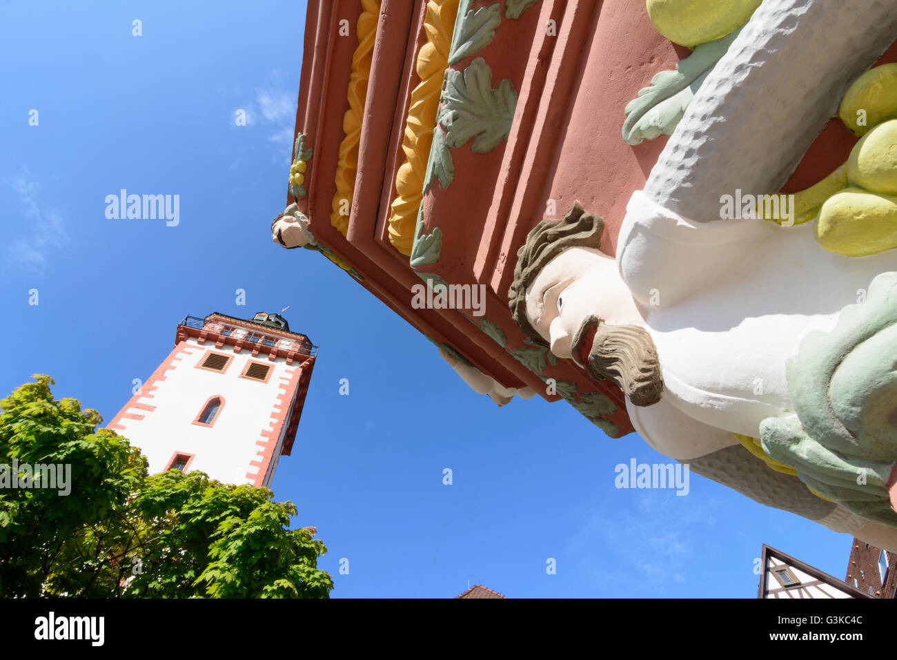 Neid-Kopf auf Haus Palm'sches Haus, Rathaus, Deutschland, Baden-Württemberg, Odenwald, Mosbach Stockfoto