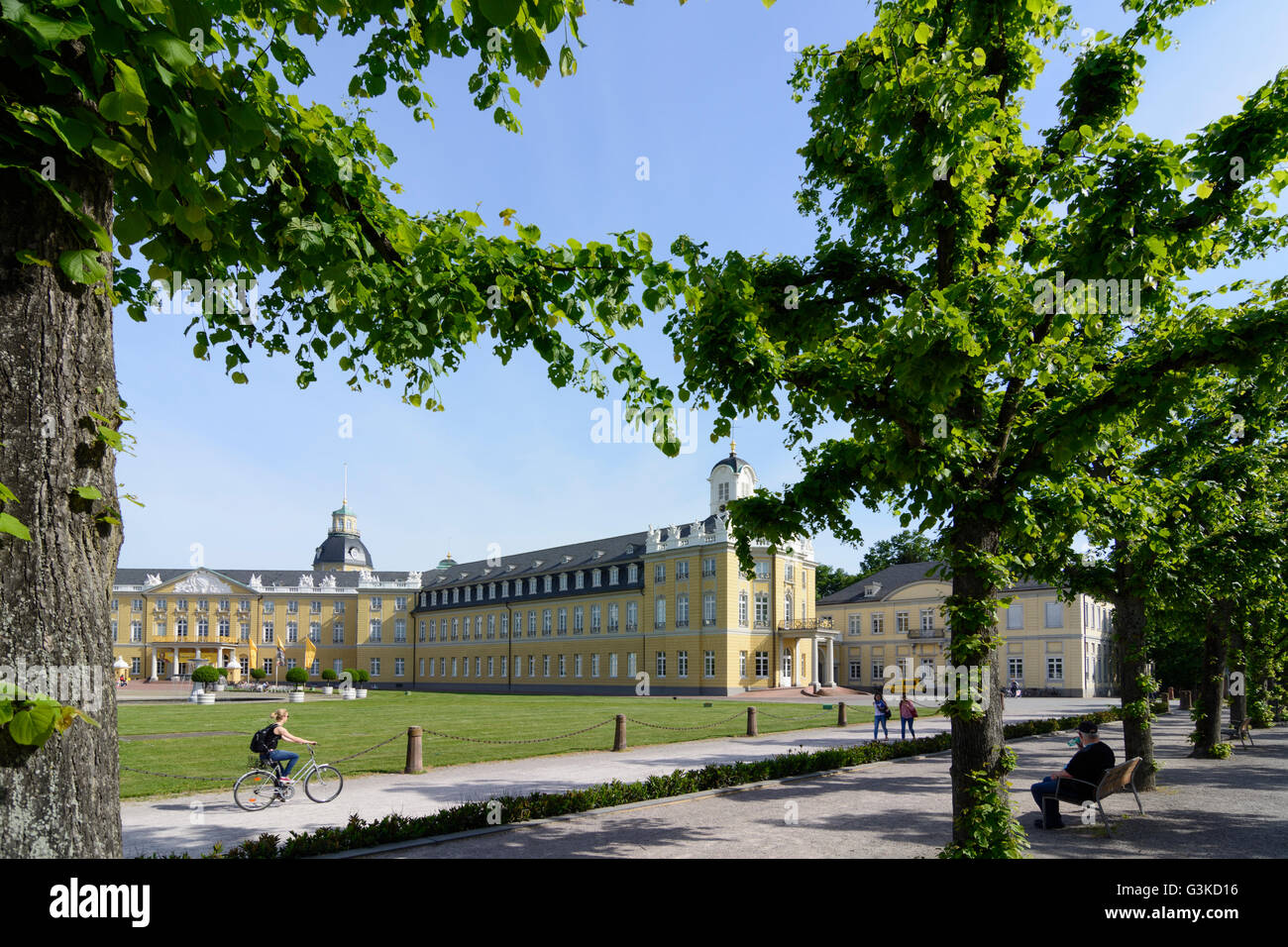 Karlsruher Schloss, park, Karlsruhe, Kraichgau-Stromberg, Baden-Württemberg, Deutschland Stockfoto